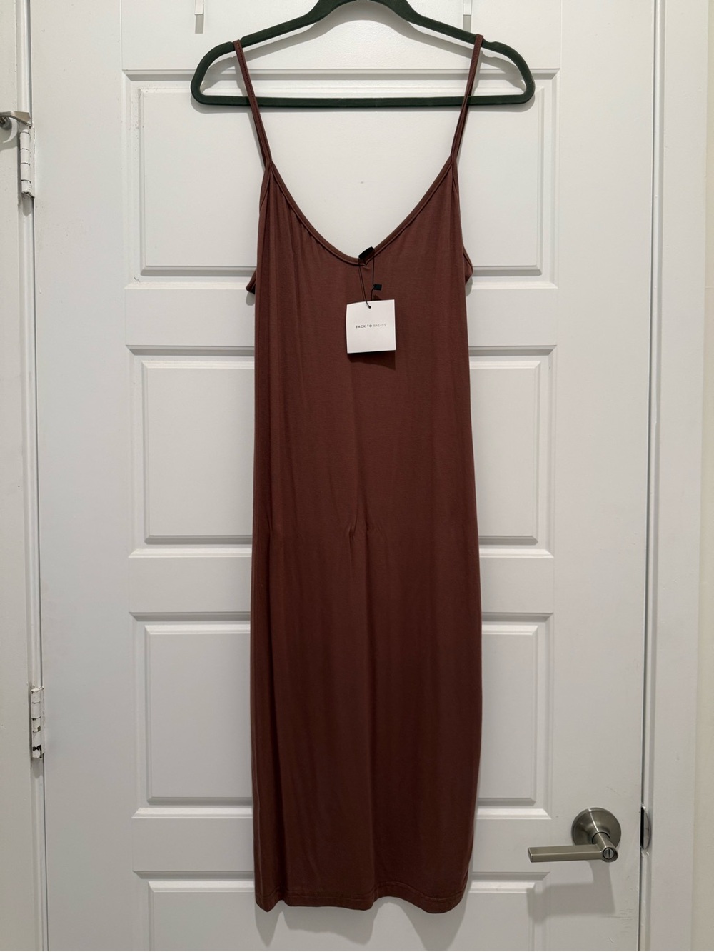 SHEIN Brown Midi Slip Dress